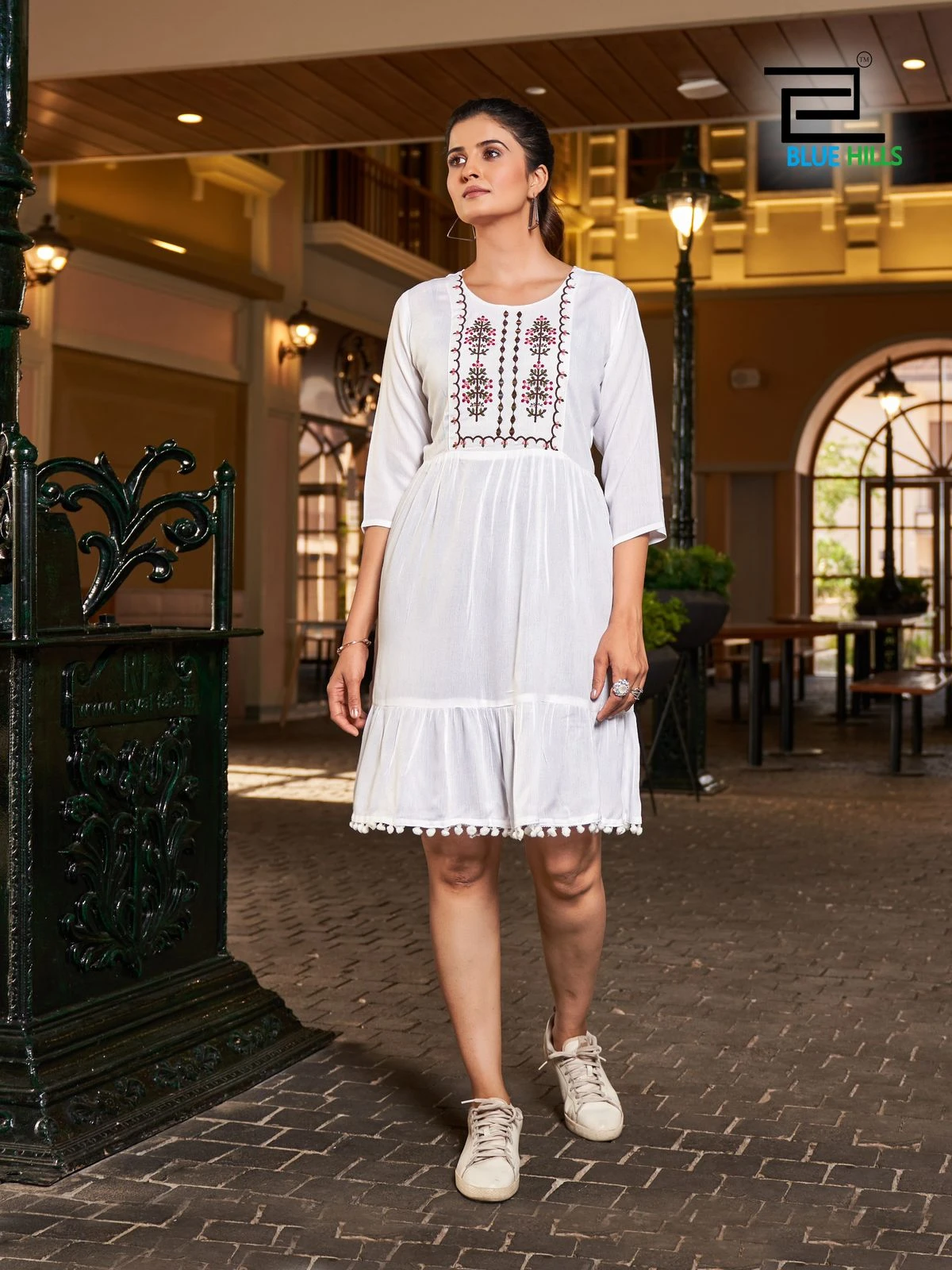 Blue Hills Ellie Wrinkle Rayon Wholesale Fancy Kurtis Catalog — Wholesale Kurtis, Blue Hills wholesale from Surat - Gallery Image 2